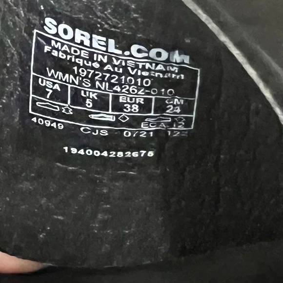 Sorel Black Women's Sandals - Picture 7 of 7